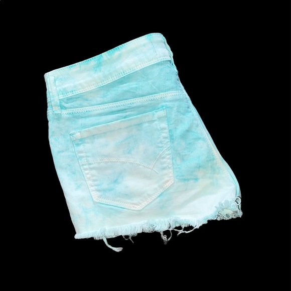PacSun Bullhead 7” Low Rise Frayed Shorts Tie Dye Mint | Size 5 | - Picture 6 of 14